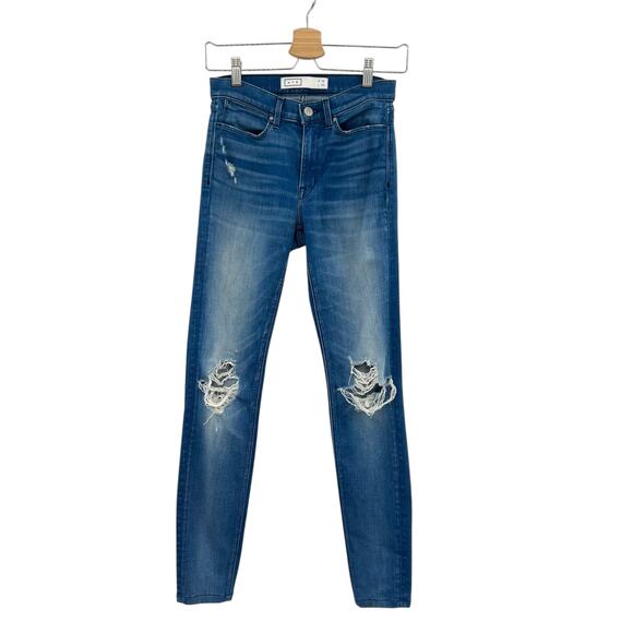 Ayr Skinny Jeans Distressed Denim Stretch Medium Wash Blue Size 25 x 30 - Picture 2 of 14